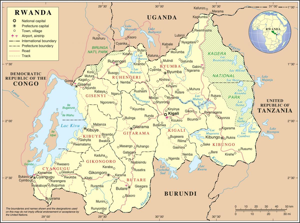 kat jeyografik nan administratif kat jeyografik nan Rwanda