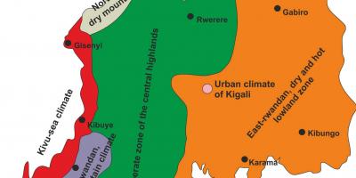Kat jeyografik la nan Rwanda nan klima